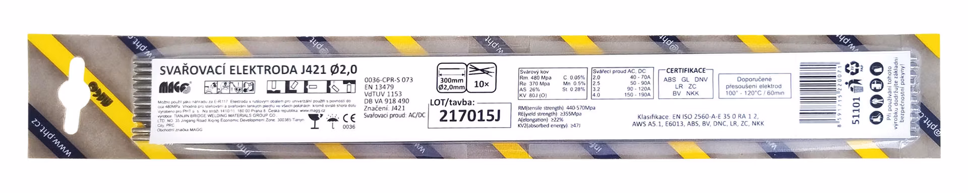 Rutilové elektródy J421 / 2,0x300 / 10ks