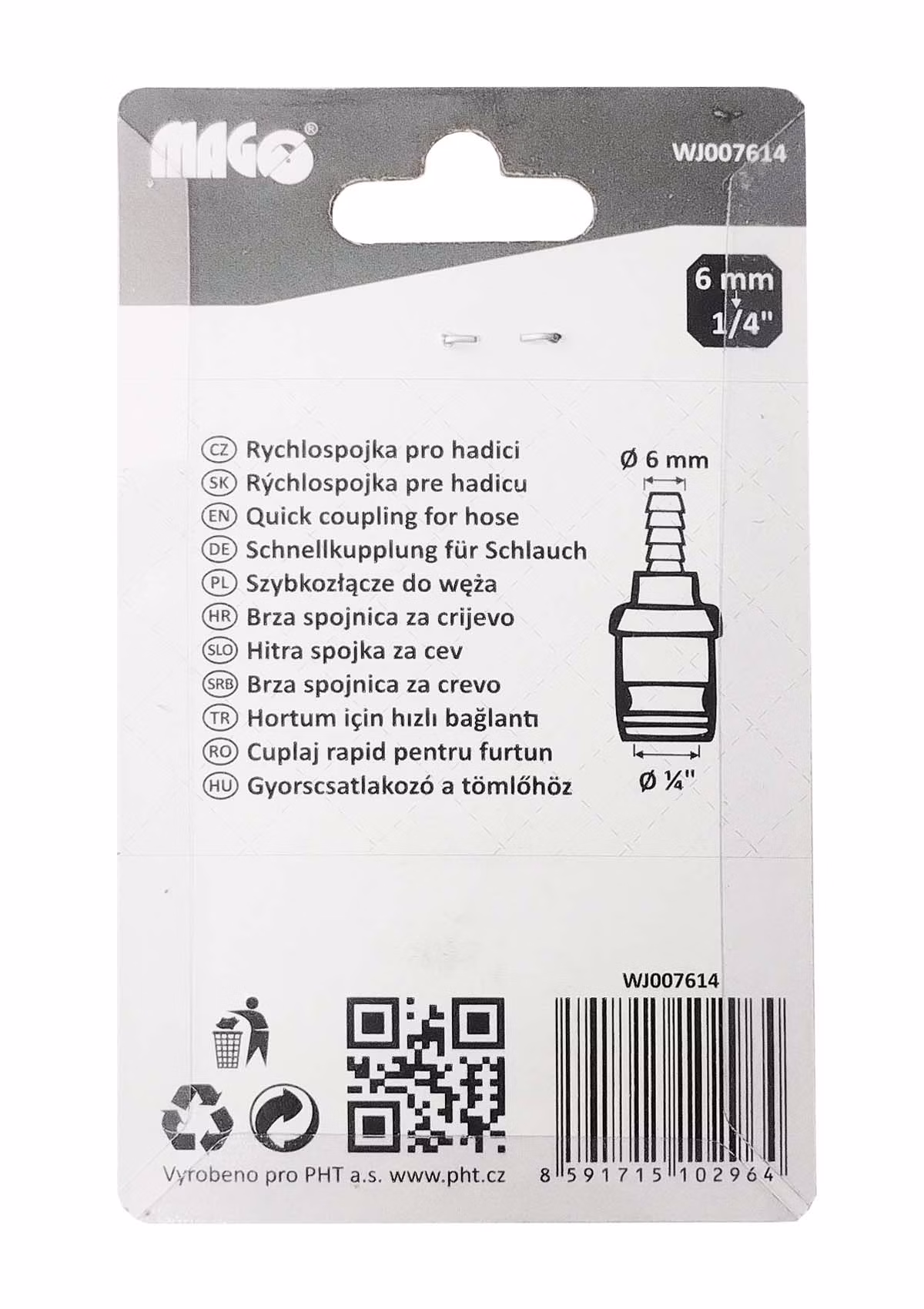 Rýchlospojka na hadicu 6 mm