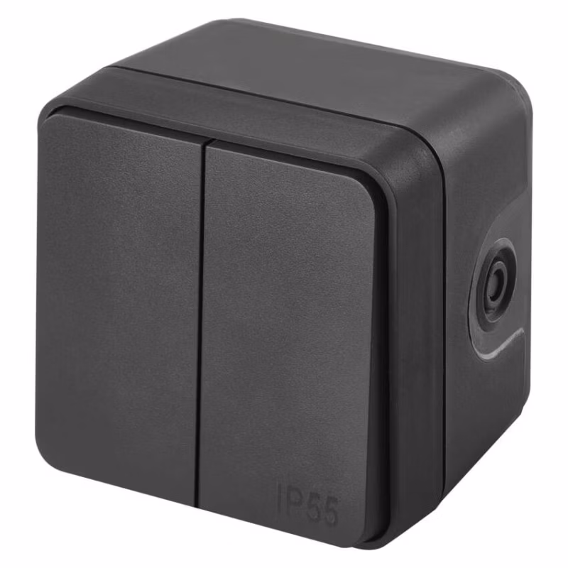 EMOS Cyklone prepínač dvojitý striedavý č. 6 + 6, IP55