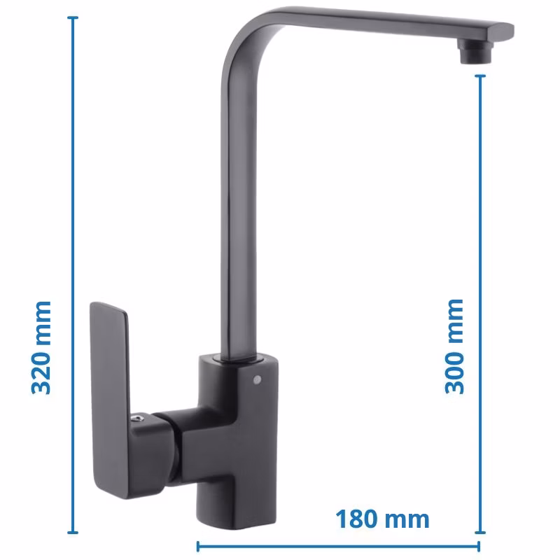 Drezová batéria MIXXUS PREMIUM KUBUS 017 BLACK, čierna | KUBUS 017 BLACK