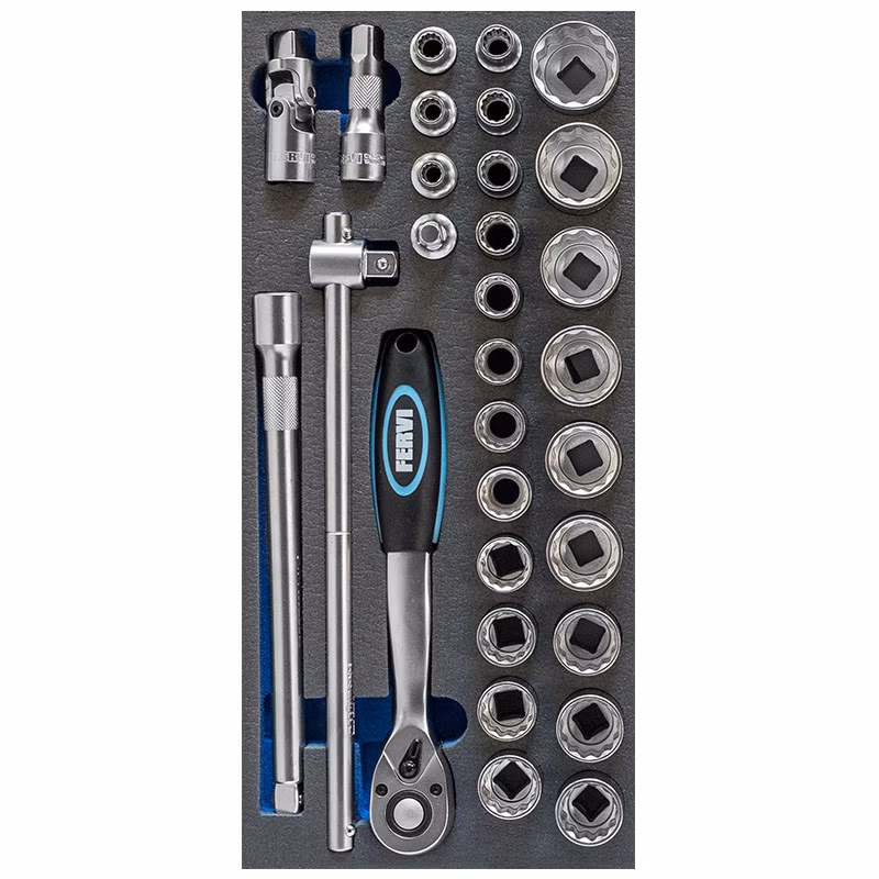 Termoformovaný modul TM01/023 – dvanásťhranné nástrčné hlavice 1/2" 8 – 32 mm