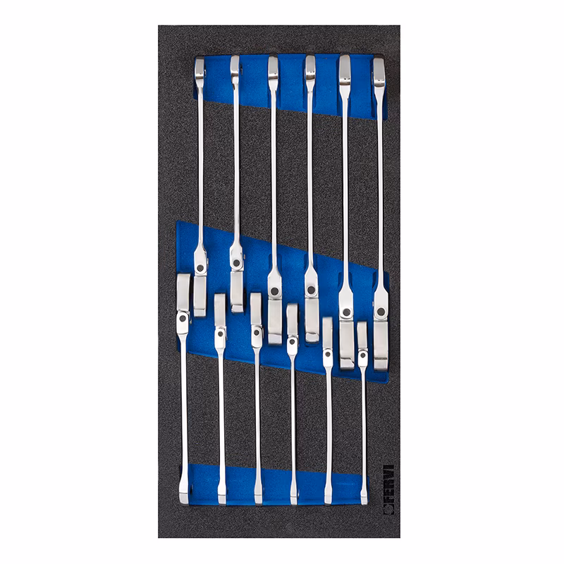 Termoformovaný modul TM01/056 – kĺbové račňové očko-ploché kľúče 8 – 19 mm