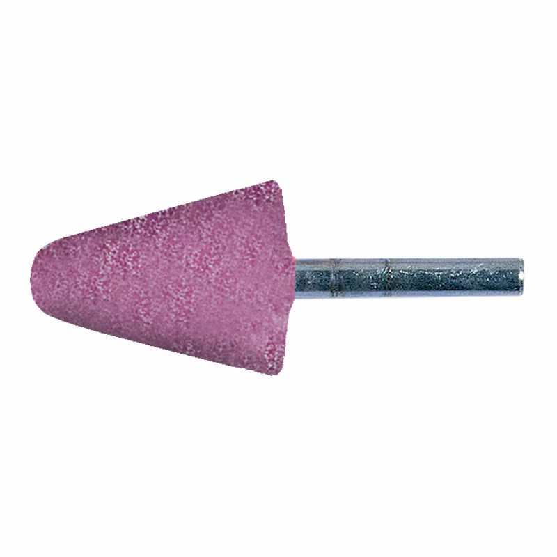 Brúsne teliesko kužeľové Ø 10 × 20 mm, stopka Ø 6 mm, ružový korund