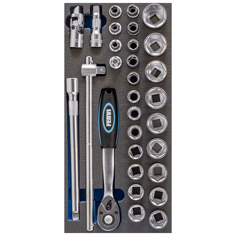 Termoformovaný modul TM01/022 – šesťhranné nástrčné hlavice 1/2" 8 – 32 mm