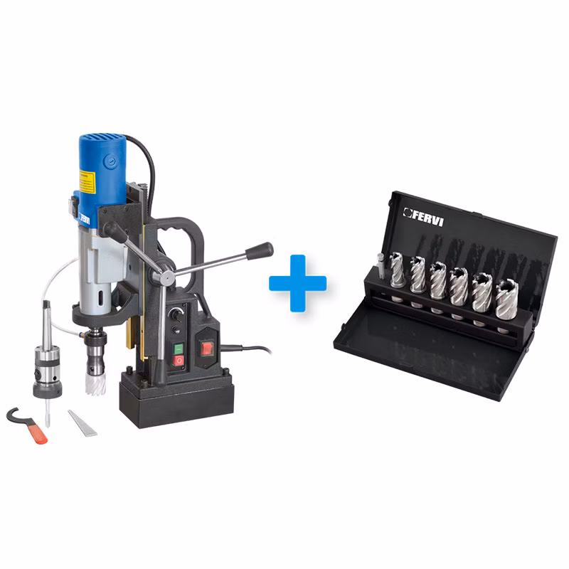 Magnetická vŕtačka + sada jadrových koruniek Weldon (0518/38M+F011/6)