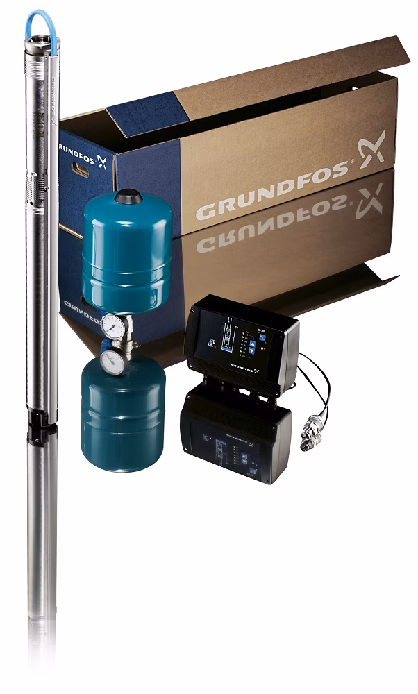 Domáca vodáreň s ponorným čerpadlom Grundfos SQE 2-115, komplet pre udržiavanie konštantného tlaku