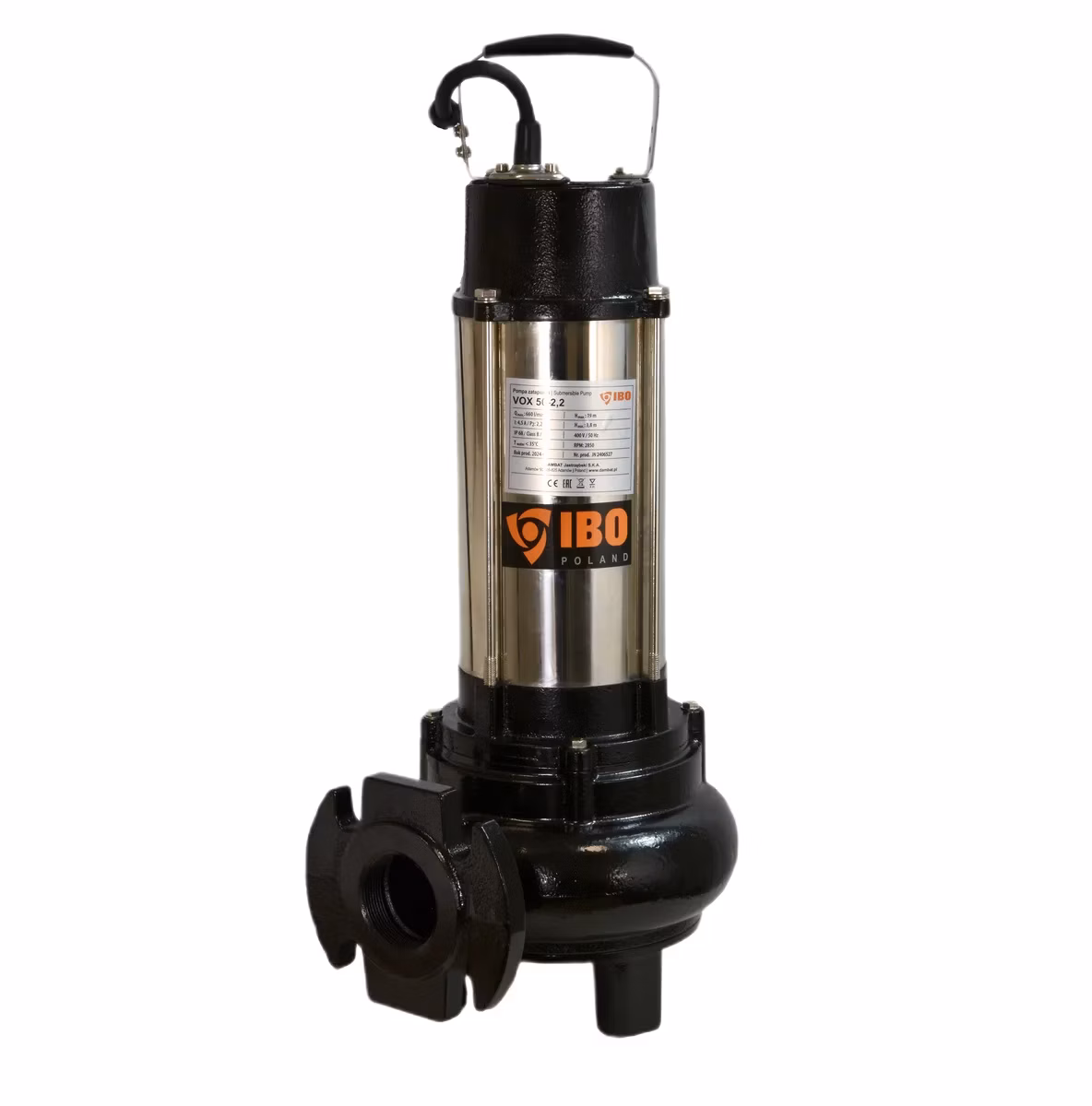 Ponorné kalové čerpadlo VORTEX VOX 50-2.2 (2,2 kW, 400 V) s plavákom