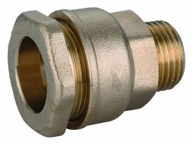 PRECHOD svorný mosadzný 32mm x 1" závit von  - Tvarovka na PE rúry, PN16