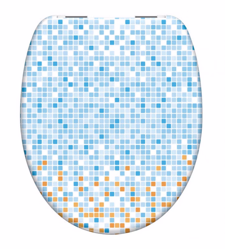 Schütte MOSAIK BLAU-ORANGE | Duroplast, Soft Close