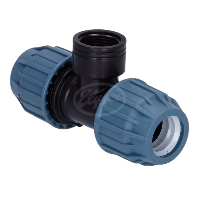 T - KUS na PE potrubie s vnútorným závitom, 32mm x 1" x 32mm