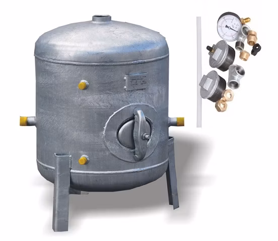 Pozinkovaná tlaková nádoba HVP 100 Hydro - Vacuum 100L / 9 Bar s vodoznakom