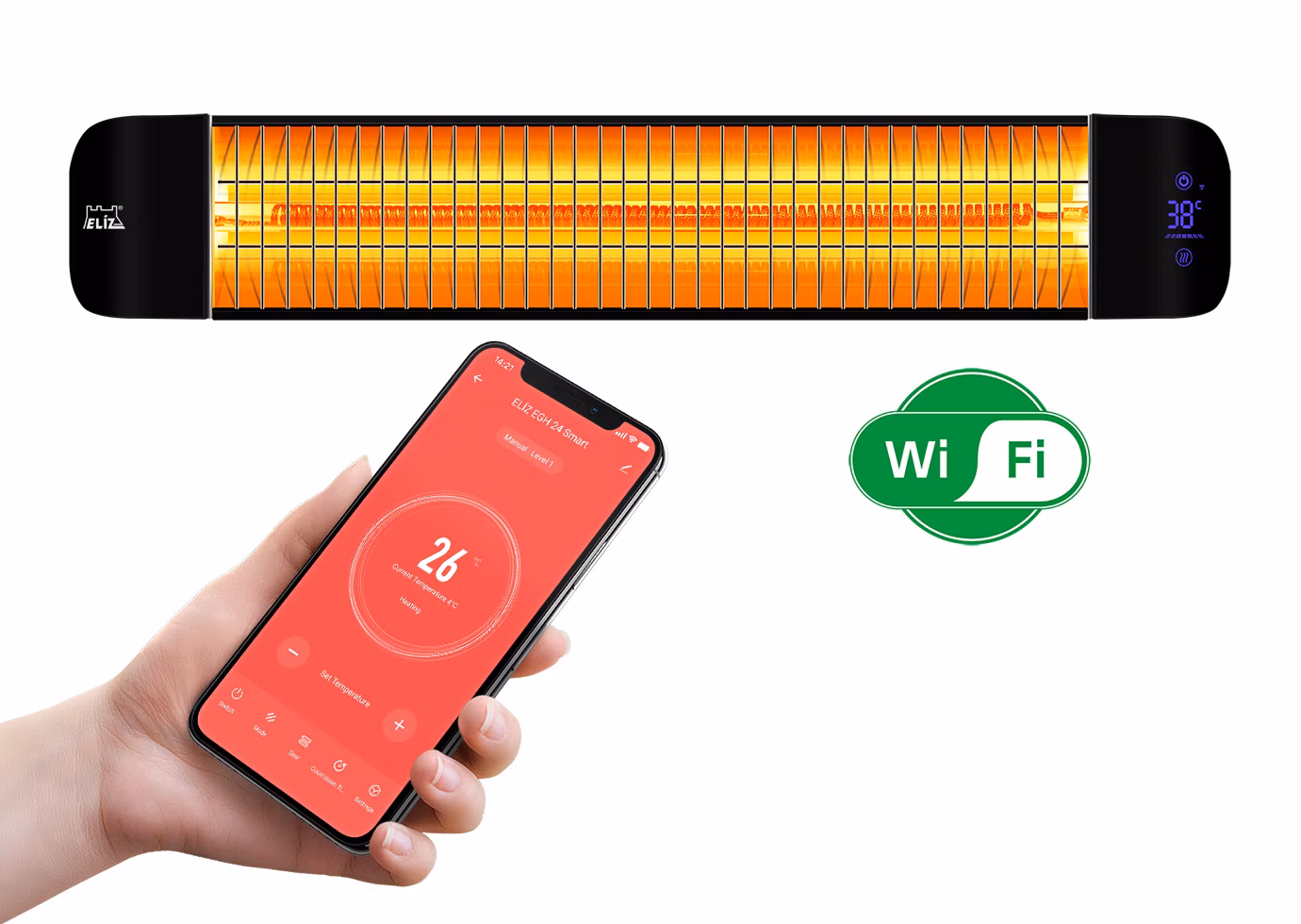 Nástenný infražiarič ELÍZ EGH 24 Smart