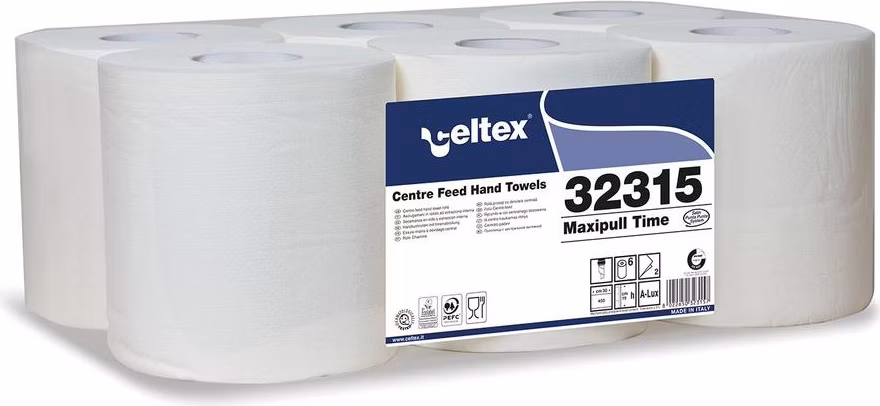 Celtex Pull Time Maxi - Papierová utierka na ruky biela, 450 útržkov