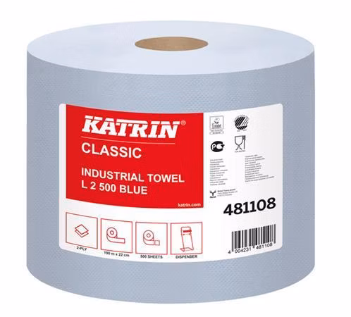 KATRIN CLASSIC - Priemyselná rolka papierová Modrá, laminovaná 500 útržkov