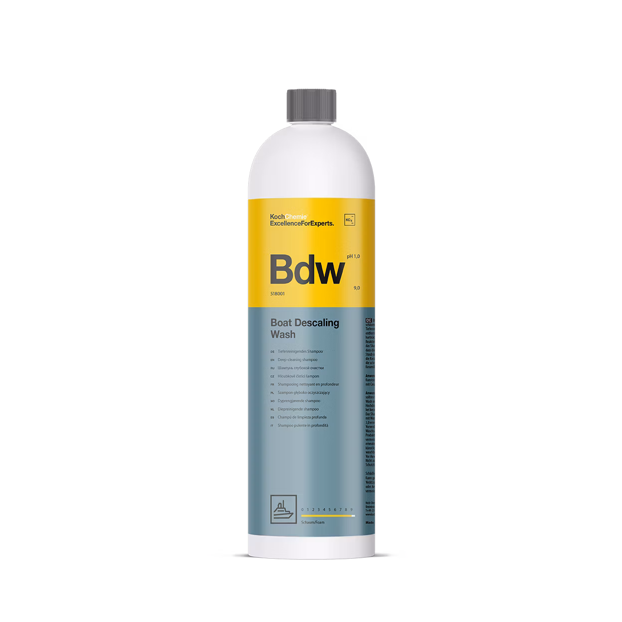 Koch Chemie Boat Descaling Wash (Bdw) - Hĺbkový čistiaci šampón na vodný kameň z lodí 1L