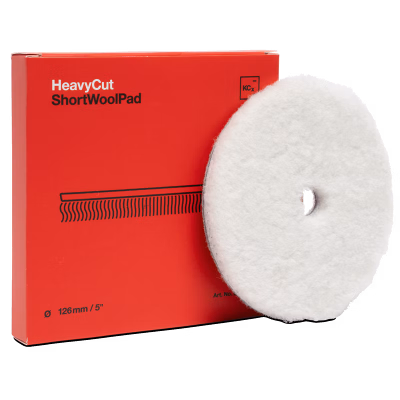 KochChemie Heavy Cut Short Wool Pad  126mm - Leštiaci kotúč z jahňacej kože krátky vlas