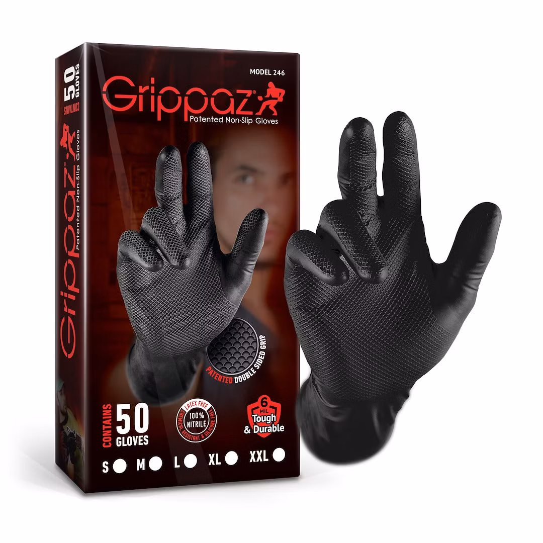 Grippaz 246A Protišmykové nitrilové rukavice čierne veľkosť L/9 - 50ks