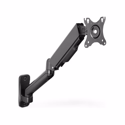 DIGITUS Nástěnný držák pro monitory s jednou plynovou pružinou, 32", max. 9 kg, černý VESA 75x100