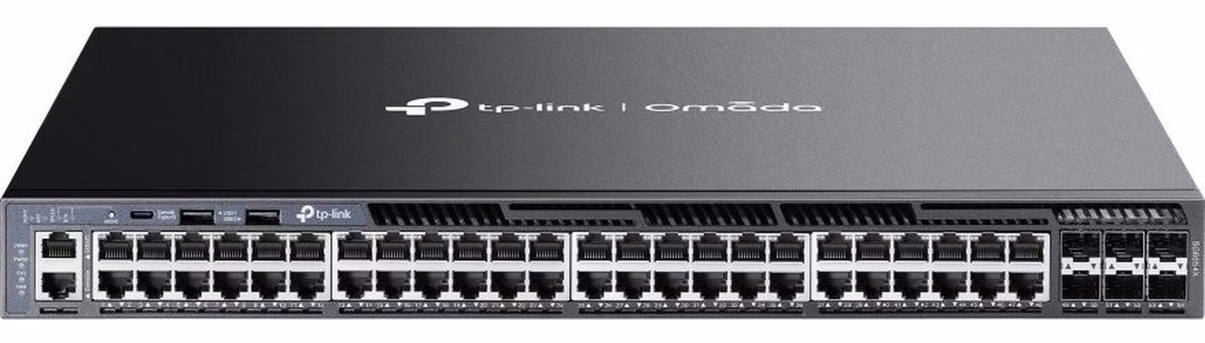 TP-Link SG6654X Omada 48-Port Gigabitový Stackable L3 Switch, 48 gigabitových RJ45 portů a 6× 10 Gbps SFP+ slotů