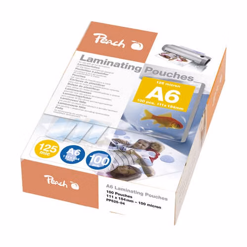 PEACH laminovací folie A6 Laminating Pouch (111x154mm), 125mic, 100ks