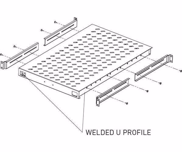 Legrand EVO polica 4-bodove uchytenie variabilna hlbka pre 800 mm rozv. nosnost 100kg