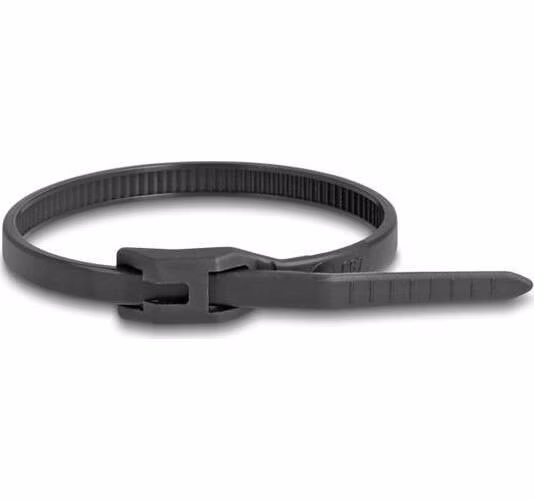Delock Kabelový úvazek s plochou hlavou, D 150 x Š 3,6 mm, 100 ks černá