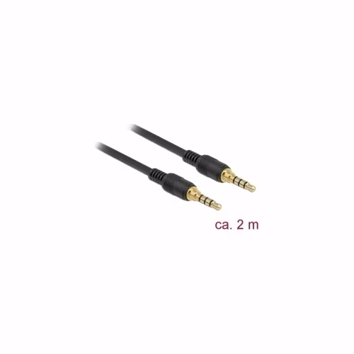 Delock Kabel Stereo Jack 3,5 mm 4 pin samec > samec 2 m černý