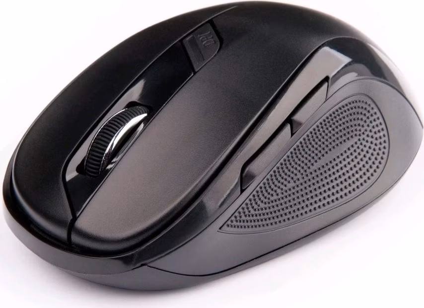 Myš C-TECH WLM-02, čierna, bezdrôtová, 1600DPI, 6 tlačidiel, USB nano prijímač