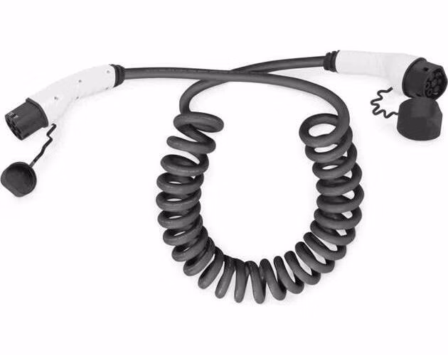DIGITUS Spirálový nabíjecí kabel pro elektromobily, 5 m, typ 2 na typ 2 , Třífázový 16A