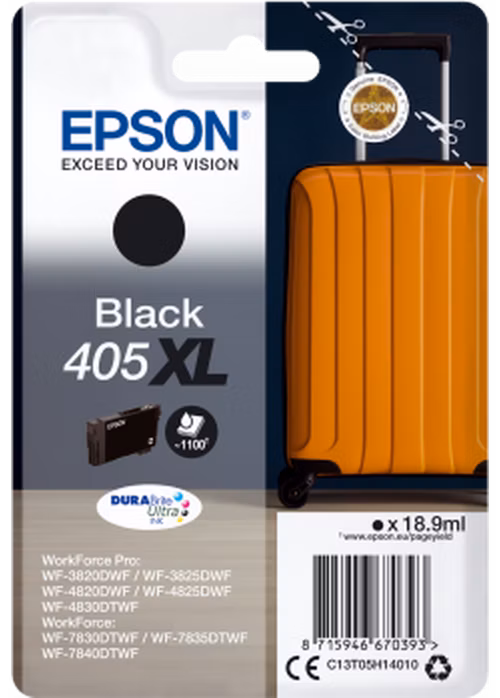 Epson inkoustová nápln 405XL DURABrite Ultra Ink/ C13T05H14010/ černá