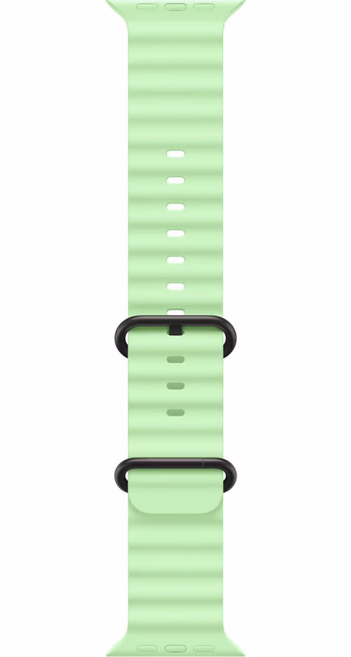 Apple Watch 49mm Neon Green Ocean Band - Black Titanium Finish