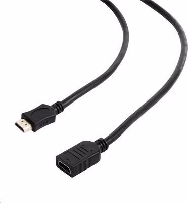 GEMBIRD CABLEXPERT Kabel HDMI-HDMI 1,8m, 1.4, M/F stíněný, zlacené kontakty, prodlužovací, černý