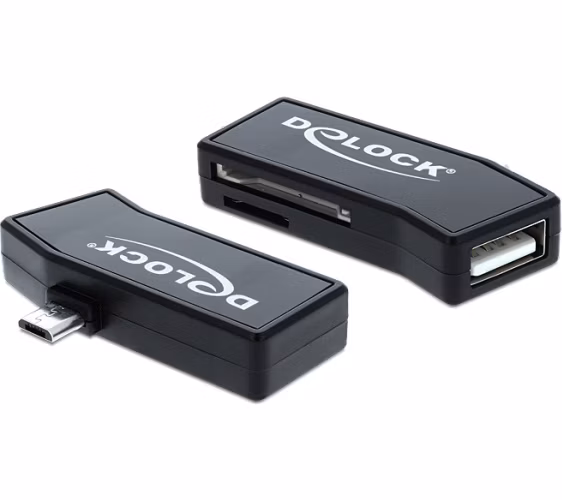 Delock Micro USB OTG čtečka karet + 1 x USB Port