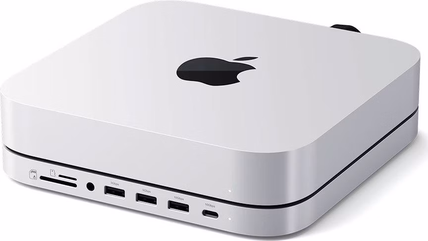 Satechi USB-C Stand &amp; Hub pre Mac Mini/Studio with NVMe SSD enclosure - Silver