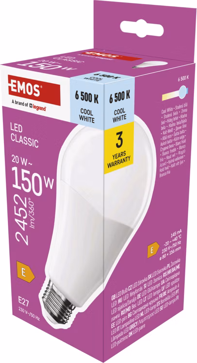 EMOS LED CLS A80 20W (150W) 2452lm E27 CW