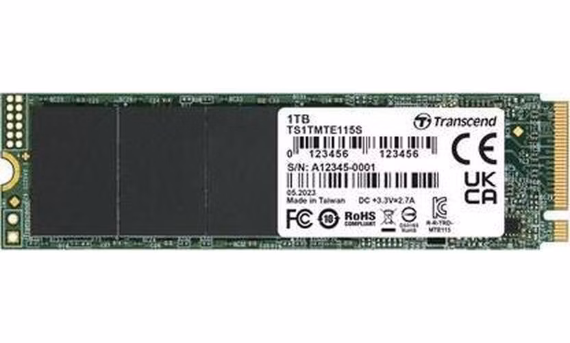 TRANSCEND TS1TMTE115S 1TB, M.2 2280,PCIe Gen3x4, NVMe, TLC, DRAM-less
