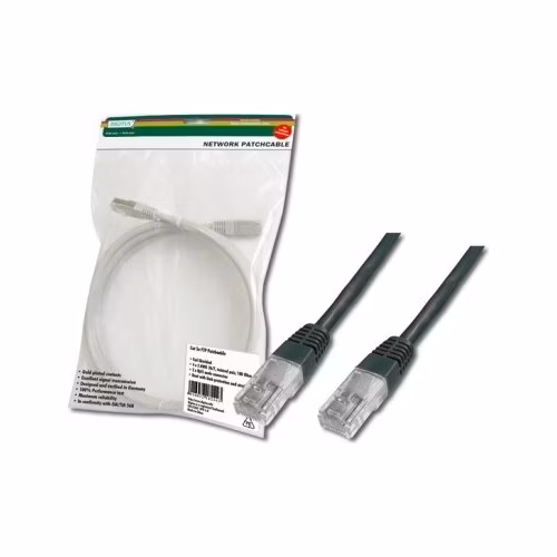 Digitus Patch Cable, UTP, CAT 5e, AWG 26/7, měď, černý 1m