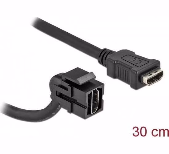 Delock Keystone modul HDMI samice 110° > HDMI samice s kabelem černá