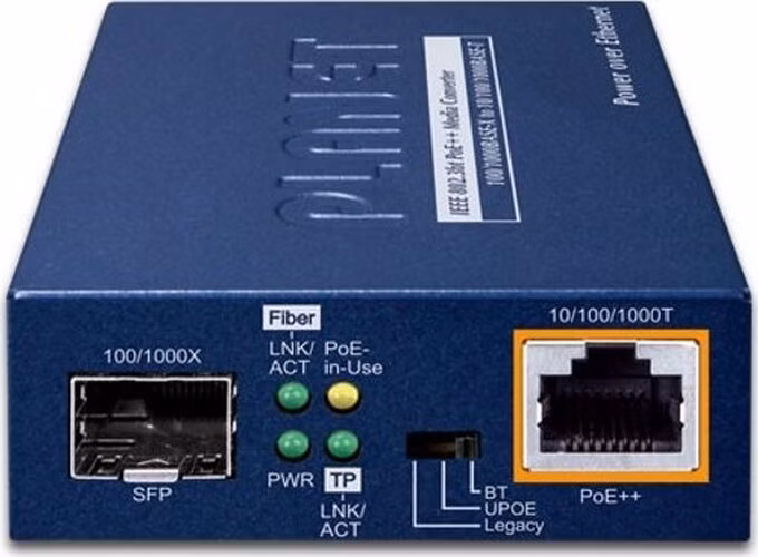 Planet GUP-805A-95W konvertor RJ45/SFP, 1Gbps, PoE injektor 802.3bt 95W