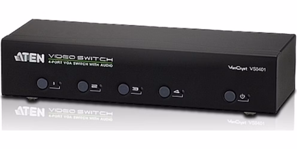 ATEN VS0401-AT-G 4 PORT VGA Switch with Audio W/EU ADP