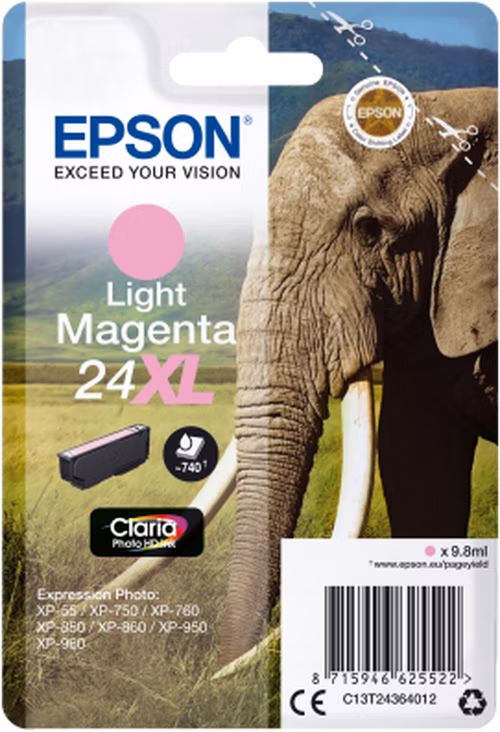 Epson inkoustová náplň/ T2436/ Singlepack 24XL Claria Photo HD Ink/ Světlá Magenta