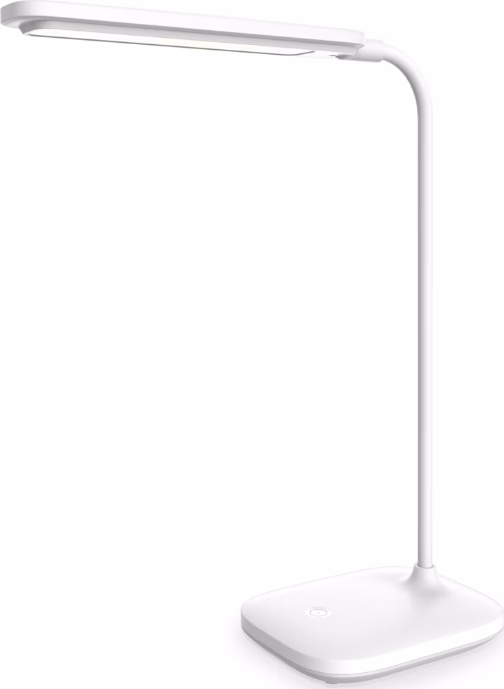 Platinet PDL6728 stolná LED lampa 5W stmievateľná, integrovaná batéria 2400mAh, USB port, biela
