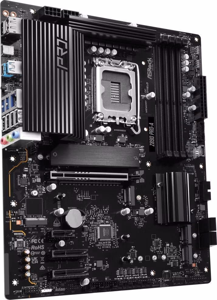 ASRock Z890 Pro-A / Intel Z890 / LGA1851 / 4x DDR5 / 4x M.2 / HDMI / DP / Thunderbolt 4 / USB-C / ATX
