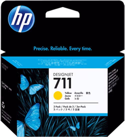 HP náplň č. 711 žltá, 29 ml - 3 ks v balení