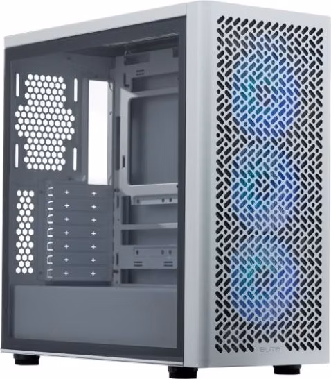 Cooler Master case Elite 502 White, Průhledná bočnice, ATX, 3x 120mm ARGB Fan, bílá