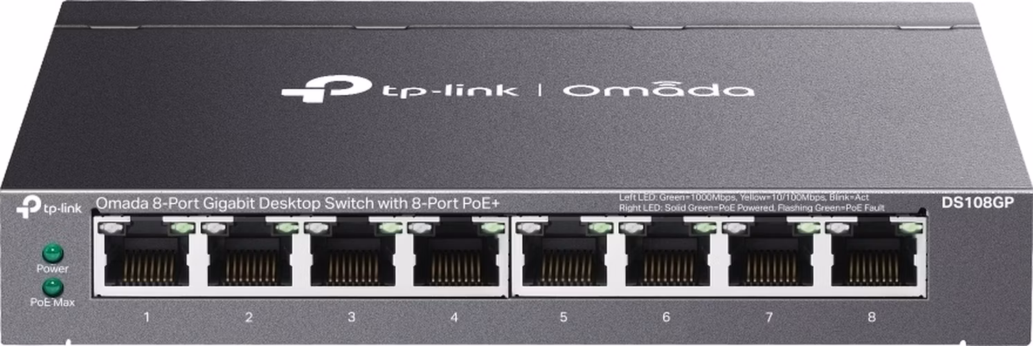 DS108GP TP-link Omada, 8G, 8 PoE+, switch