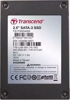 TRANSCEND SSD420I 1TB Industrial SSD disk2.5" SATA3, MLC, Ind., Iron case, černý