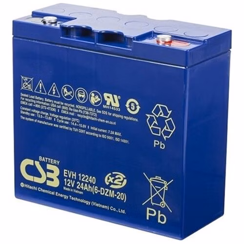 CSB Pb záložní akumulátor VRLA AGM 12V/24Ah 6-DZM-20 (EVH12240)