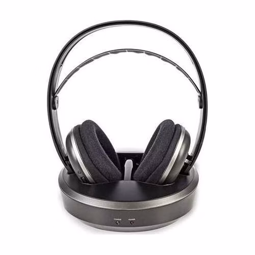 Nedis HPRF210BK - Bezdrátová Sluchátka | Rádiová Frekvence (RF) | Over-ear | Nabíjecí Základna | Černá / Stříbrná