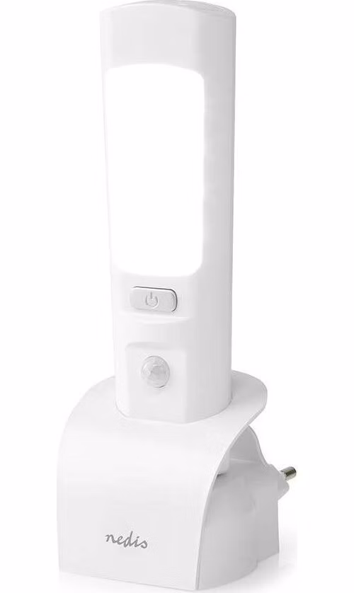 NEDIS LED orientační svítilna/ 37 lm/ síťové napájení/ 220 - 240 V AC 50 Hz/ 1.3 W/ dobíjecí/ bílá